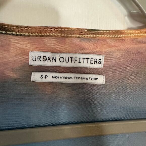 Urban Outfitters Shona Cinched Mesh Top Long Sleeve Multicolor Size Small - Picture 5 of 7